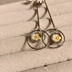 Pendientes minimalistas "órbita floral"