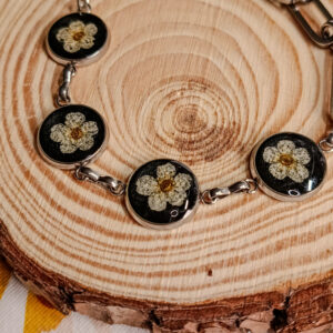 Pulsera floral "modelo eslabón", versión invierno