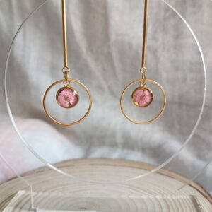 Pendientes minimalistas "orbita floral"