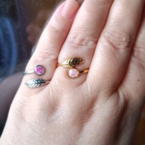 Anillos "hoja en flor"