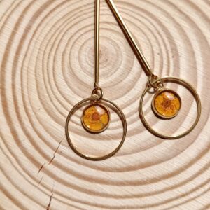 Pendientes "órbita floral" naranja