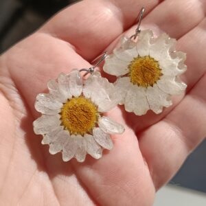 Pendientes margaritas XL blancas